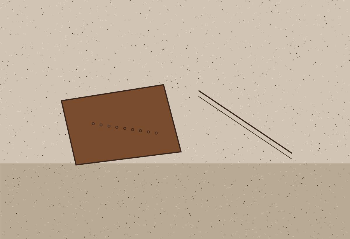 Offcuts of leather, a ruler, thread, and a simple awl.